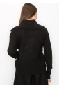 Ribbed Knit Sweater with Statement Collar