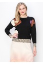 Abstract Patch Knit Sweater