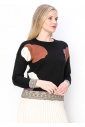 Abstract Patch Knit Sweater