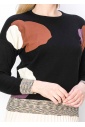 Abstract Patch Knit Sweater