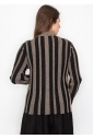 Metallic Stripe Mock Neck Top