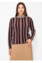 Burgundy Glow Stripe Knit Sweater