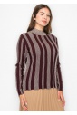 Burgundy Glow Stripe Knit Sweater