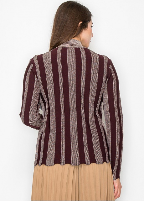 Burgundy Glow Stripe Knit Sweater
