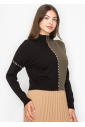 Olive-Black Colorblock Sweater