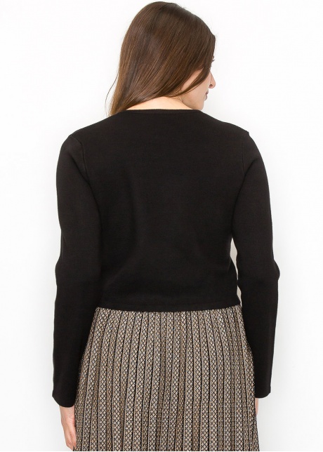 Black Double-Breasted Button Cardigan