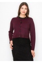 Burgundy Knit Cardigan with Elegant Collar Accent