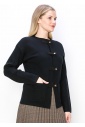 Soft Black Cardigan with Toggles and Pockets