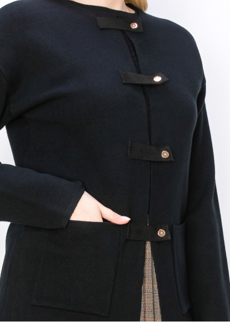Soft Black Cardigan with Toggles and Pockets