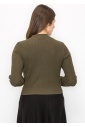 Olive Green Ribbed Knit Cardigan