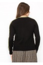 Black Sweater with Olive Stripe Detail