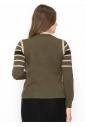 Olive Striped Sleeve Sweater