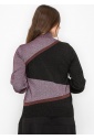 Geometric Colorblock Turtleneck Sweater