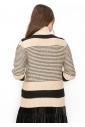 Camel and Black Striped Turtleneck Sweater