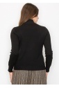 Metallic Accent High-Neck Sweater