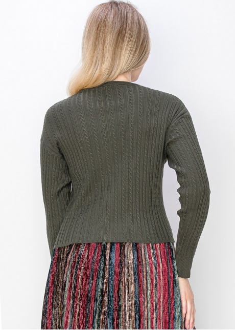 Olive Green Cable-Knit Sweater