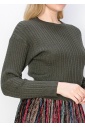 Olive Green Cable-Knit Sweater