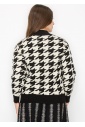 Classic Houndstooth Knit Cardigan