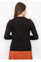 Classic Black Sweater with Colorful Embroidery