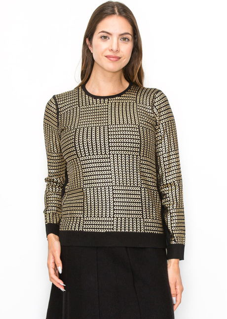 Golden Geo Knit Pullover