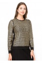 Golden Geo Knit Pullover