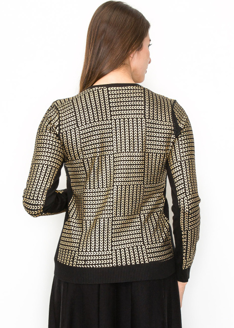 Golden Geo Knit Pullover
