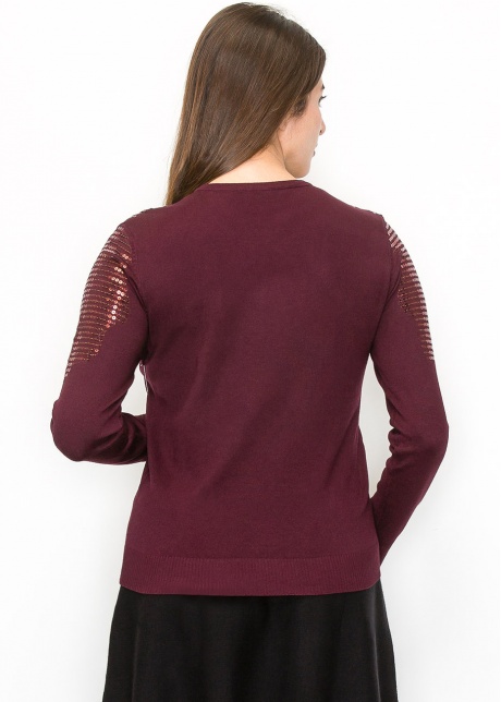 Elegant Burgundy Sequin Sweater