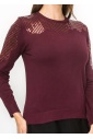 Elegant Burgundy Sequin Sweater