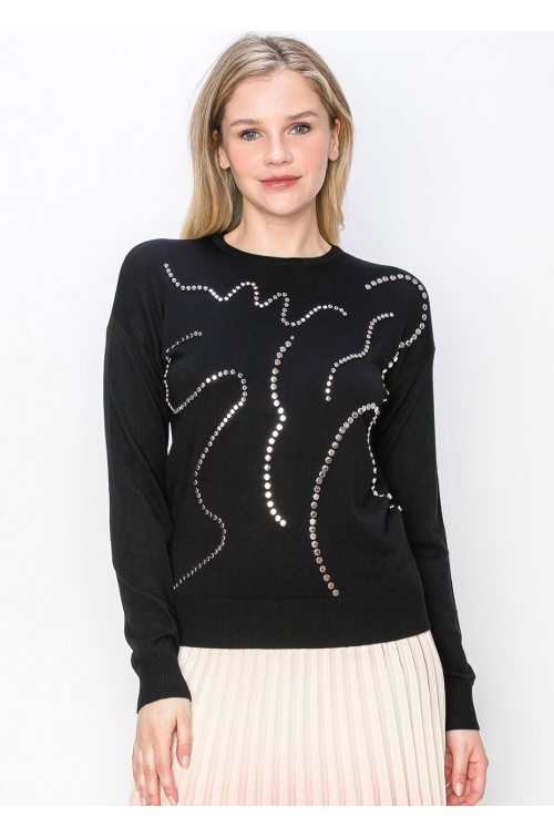 Artistic Silver Detail Pullover