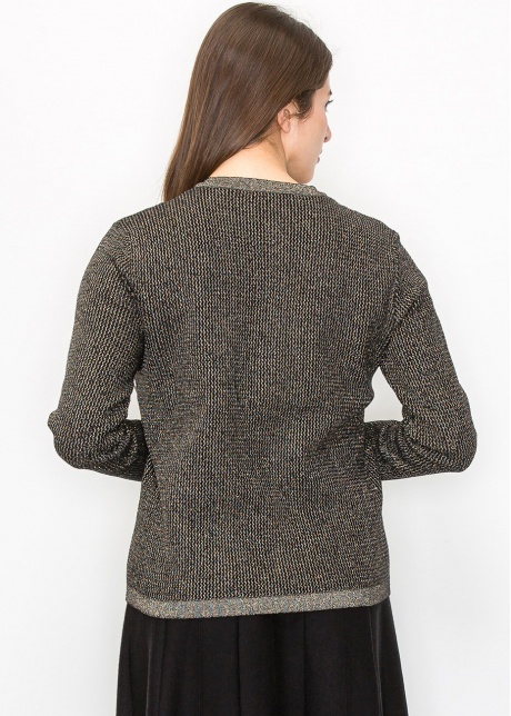Elegant Gold Cardigan with Front Pockets