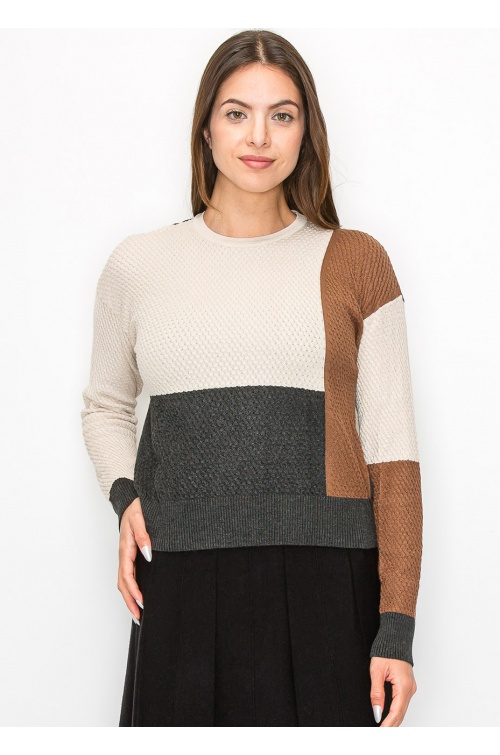 Cozy Colorblock Knit Sweater