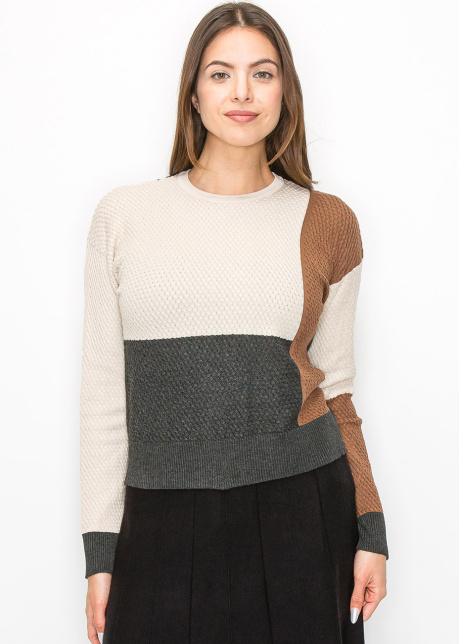 Cozy Colorblock Knit Sweater