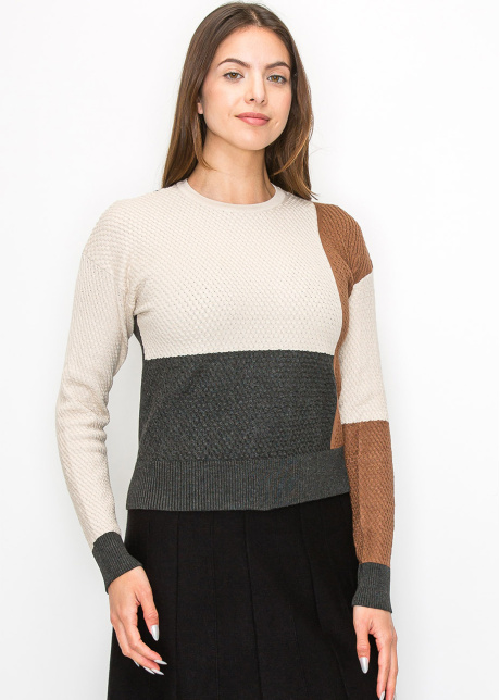 Cozy Colorblock Knit Sweater