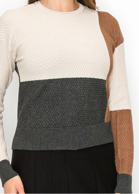 Cozy Colorblock Knit Sweater