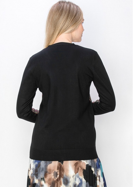 Vibrant Accent Button-Up Cardigan