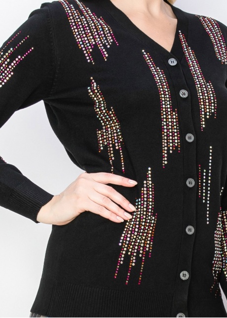 Vibrant Accent Button-Up Cardigan