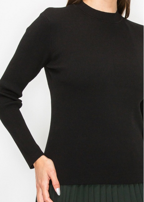 Timeless Black Ribbed Sweater