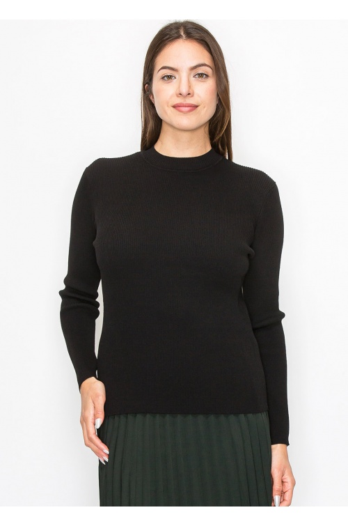 Timeless Black Ribbed Sweater