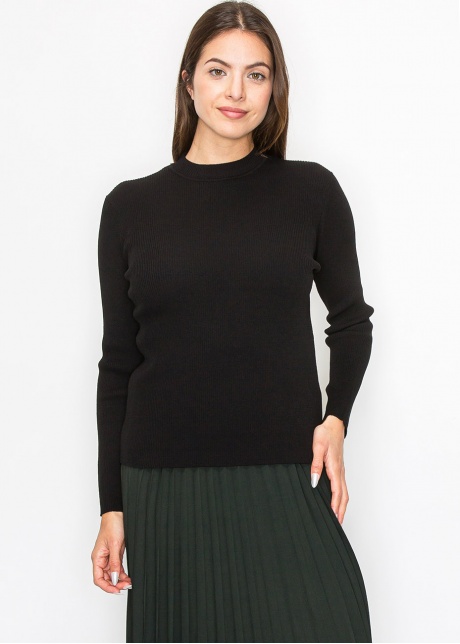 Timeless Black Ribbed Sweater