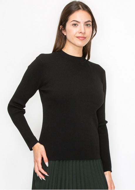 Timeless Black Ribbed Sweater