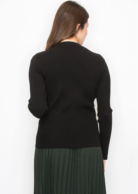 Timeless Black Ribbed Sweater