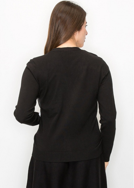 Black and White Floral Embroidered Cardigan