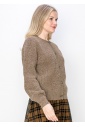 Ribbed Knit Taupe Cardigan