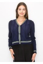 Classic Navy Cable-Knit Cardigan