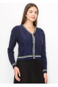 Classic Navy Cable-Knit Cardigan