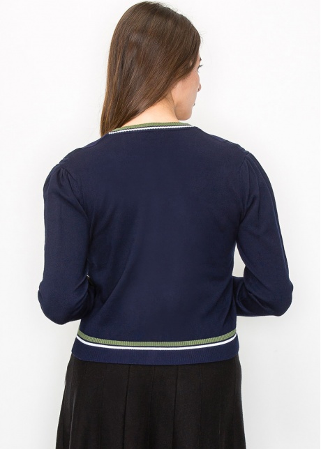 Classic Navy Cable-Knit Cardigan