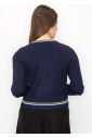 Classic Navy Cable-Knit Cardigan