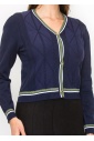 Classic Navy Cable-Knit Cardigan