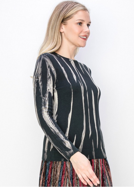 Graphic Line Print Sweater