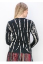 Graphic Line Print Sweater